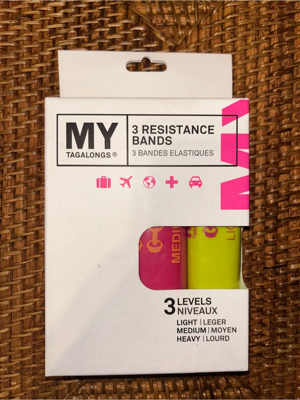 3 resistance bands, exercise, my Tagalongs